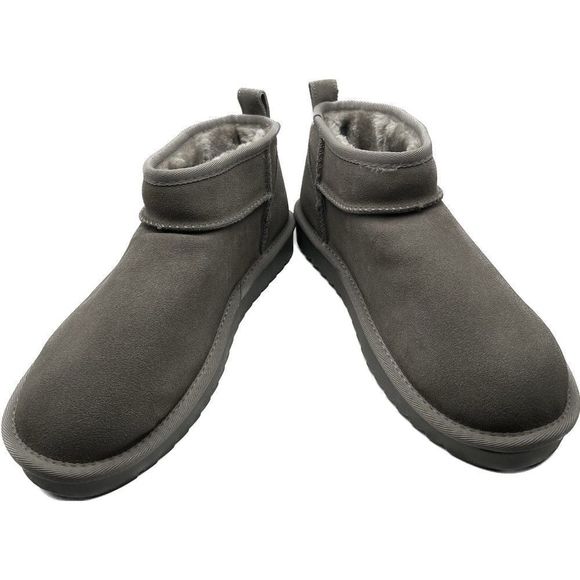 CUSHIONAIRE Women's cozy genuine suede pull on boot +Memory Foam 9 Grey - Picture 4 of 5